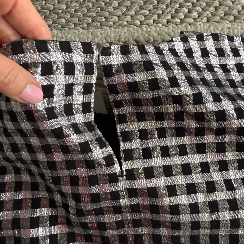 NWT J. Crew Black and Silver Gingham Blouse Size S - Picture 4 of 6